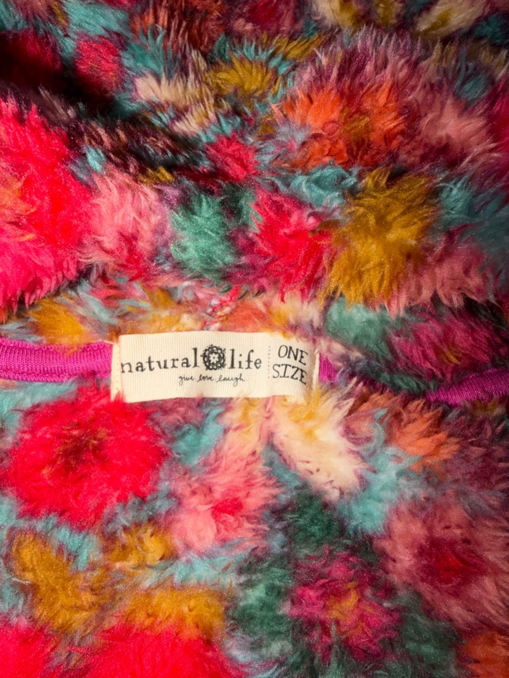 Natural Life Fleece Sherpa Plush Floral Hoodie - Picture 2 of 2